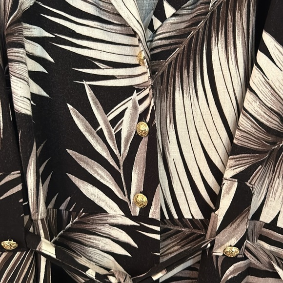 Torrid Rayon Slub Button front collared dress in Palm leaves black - Picture 10 of 16